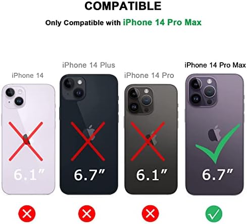 מקרה מגנטי של טנדלין התואם למקרה iPhone 14 Pro Max [תואם למגספה] גביש ברור שקשה קשה לגב פגוש רך